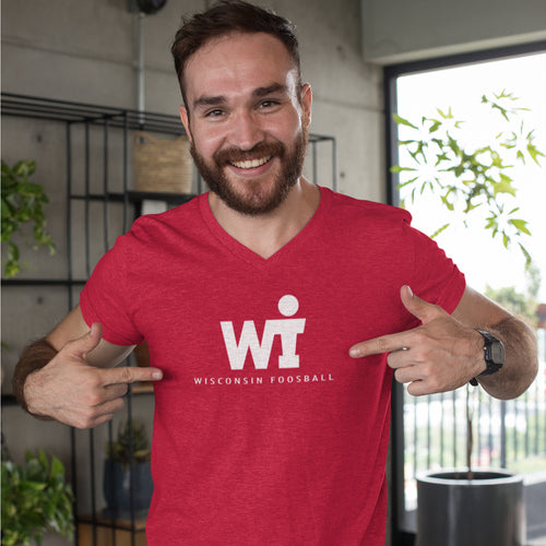 T-Shirt - WIFOOS Logo - White/White on Red